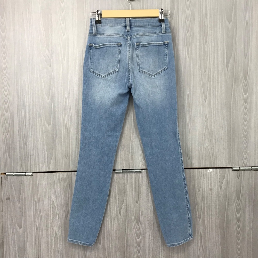 Frame Le High Skinny Jeans Light Wash Blue High Rise Denim 25 - Picture 4 of 10
